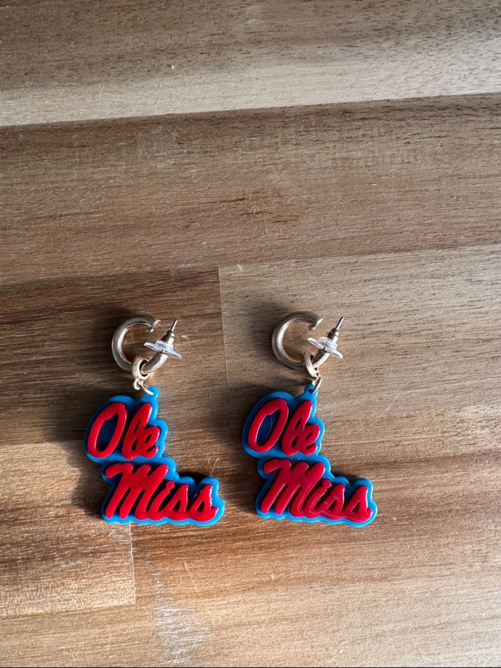 Ole Miss Hotty Toddy University of Mississippi Dangle Earrings
